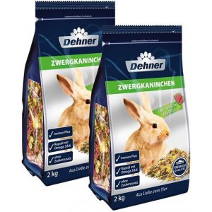 Dehner Nourriture pour Lapins Nains, 2 x 2 kg (4 kg)