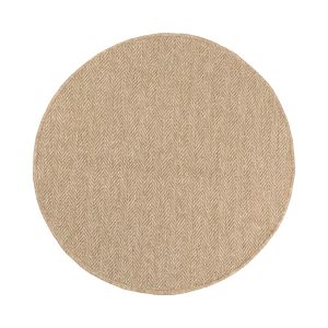 Tapis extérieur rond - 120cm - naturel - 100% polypropylène résistant aux UV - 1400 gr/m2 - LYS