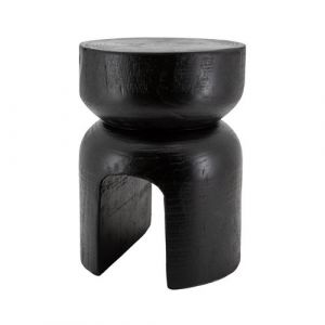 Aubry Gaspard Tabouret en bois paulownia Molaire noir - noir
