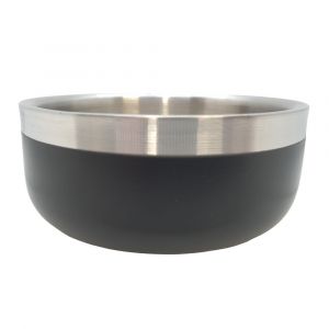 Flamingo Gamelle pour eau ou nourriture a double paroi &oslash;12.5 cm 400 ml, pour chat ou chien Noir