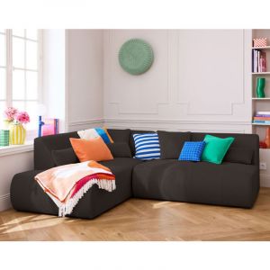Onyx - canapé modulable d'angle gauche - 5 places - en tissu mailles 3D - Gris foncé