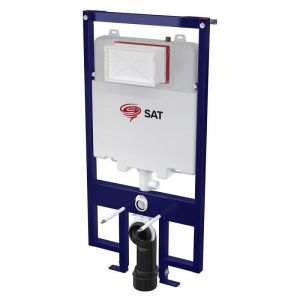 Swiss Aqua Technologies Bâti-support sol-mur slim pour WC suspendu, double chasse 3/6 l, pour cloison légère (SATAMSKSLIM)