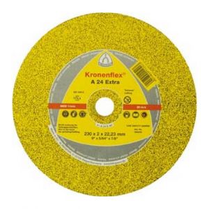 Klingspor Disque à tronçonner A 24 Extra pour l'usinage de l'acier, contrecoudé, Ø x Épais. : 230 x 3,0 mm, Modèle Droit, Vitesse maxi. 6600 tr/mn