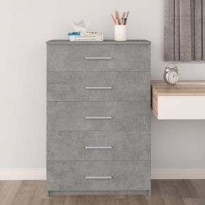 Image de VidaXL Commode Gris béton 71x35x108 cm Aggloméré