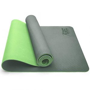 RE:SPORT Tapis de Yoga TPE Vert foncé / Lime - 183 x 61 x 0,6 cm - sans Phthalates - Tapis de Gymnastique antidérapant, Tapis de Fitness sans