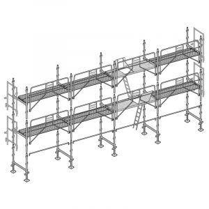 Image de Echafaudage fa&ccedil;adier 78 m&sup2; garde-corps s&eacute;curit&eacute; planchers AGSP78