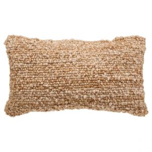 Coussin effet LAINE VOLNA 30X50 cm - Camel