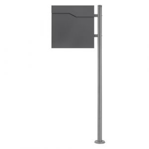ECD-Germany Bo&icirc;te aux Lettres sur Une Pied, 37x37x11 cm, Anthracite, Acier, Bo&icirc;te Postale
