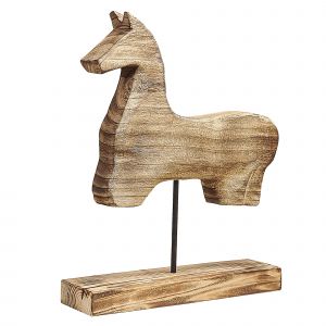 Beliani D&eacute;coration cheval en bois 48 cm