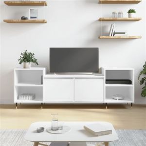 VidaXL Meuble TV Blanc 160x35x55 cm Bois d'ingénierie