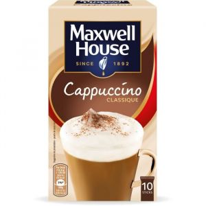 Image de Maxwell house Sticks de café soluble Cappuccino - Boîte de 10