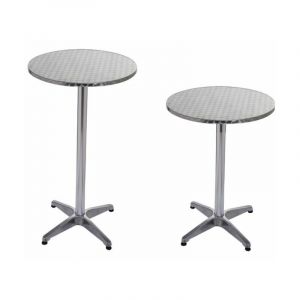 BC-Elec BS11011-6 Table haute de bar / réception Ø60Cm, mange debout en aluminium, H: 70 ou 110 cm - Gris