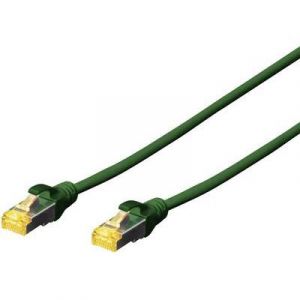 Digitus Cordon de raccordement RJ45 (M) 3 m SFTP CAT 6a démarré, sans halogène, sans crochet - vert