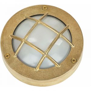 Licht-erlebnisse - Lampe extérieure murale ø 14 cm G9 IP64 cour jardin verre laiton massif marine lampe murale - laiton, clair/transparent