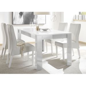 home24 Table 6-8 personnes Serle blanc laqué brillant - SUBLEEM