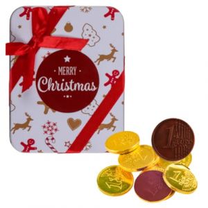 Boite à étrennes Pain d'épices garnie de 15 délicieuses pièces en chocolat de Noël | A Offrir à Noël ou en Fin d'Année