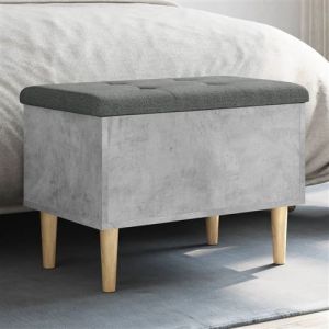 VidaXL Banc de rangement gris béton 62x42x46 cm bois d'ingénierie