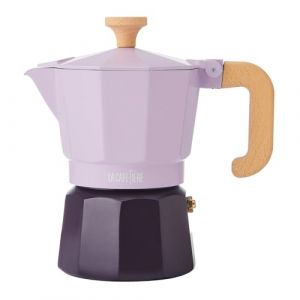 La Cafetière Cafetière 3 Tasses Bicolore en Aluminium, Compatible avec Plaques à Gaz, Électriques et Céramiques - Cafetière Italienne Traditionnelle - Facile à Nettoyer à la Main - 150 ml, Violet