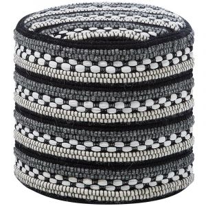Beliani Pouf noir et blanc 41 x 41 cm GUNTUR