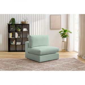 Bobochic Canapé modulable Chauffeuse 1 place pour canapé modulable ultra moelleux PARIS tissu bouclette Vert - Vert