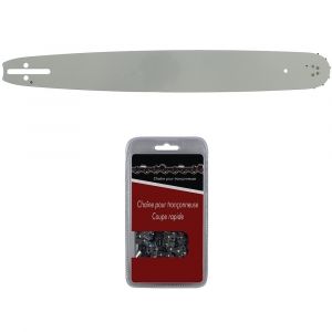 Guide 45 cm (18 pouces) + chaîne 68 maillons - Compatible tronçonneuses HUSQVARNA