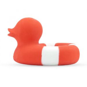 Oli & Carol Jouet de dentition bou&eacute;e canard Flo the Floatie rouge orang&eacute;