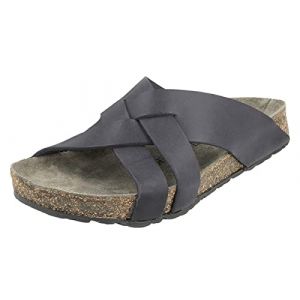 Haflinger Sabots en Cuir pour Hommes Bo 819078-0-1, Pointure:43 EU, La Couleur:Gris
