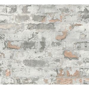 Papier peint aspect pierre carrelage 369292 GU papier peint intissé lisse au used look mat gris blanc 5,33 m2 Profhome