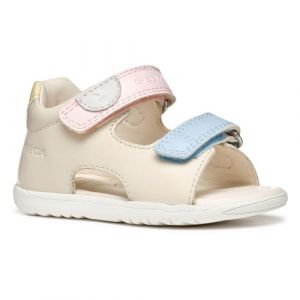 Geox Bébé Fille B Sandal MACCHIA GIR, Lt Ivory/Lt Yellow, 24 EU