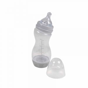 Image de Biberon Ergonomique Col Large amour 250ml Gris Prix