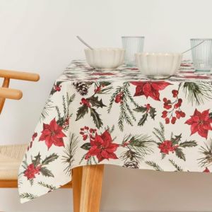 Muaré Nappe en résine Anti-Taches Belum Christmas Flowers 250 x 140 cm