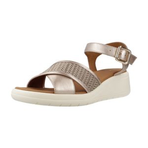 Geox Femme D MELICONIA G Sandale compensée, Champagne/Skin, 36 EU