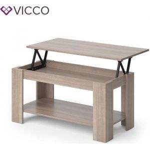 Vicco - Table basse "Lorenz" Chêne clair réglable