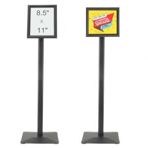 VEVOR Porte-Affiche 279 x 216 mm Présentoir sur Pied Angle Réglable Panneau d'Affichage en Aluminium avec Base Métallique Stable et Feuille en PVC Imperméable pour Menu Information Mariage Restaurant