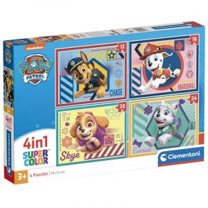 Clementoni 21526 - Puzzle 4 en 1 - Pat' Patrouille - 4 puzzles de 12, 16, 20 et 24 pièces - Jeu Educatif, de Réflexion et de Patience - 19 x 14 Cm - À Partir de 3 ans