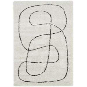 Bobochic Tapis Tapis poils mi-longs laure motif abstrait 160x230 Blanc - Blanc