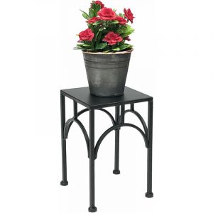 DanDiBo Tabouret pour fleurs M&eacute;tal Noir Angulaire 28 cm Support pour fleurs Colonne pour fleurs 96449 S Tabouret pour plantes Moderne Support pour