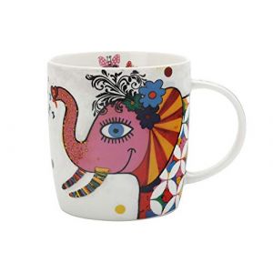 Bruno Evrard création Maxwell & Williams Smile Style Tasse en porcelaine avec motif éléphant Multicolore 370 ml