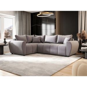 Meublesline Canapé d’angle convertible MOLIA PLUS gris gauche
