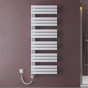 Doporro Radiateur de Salle de Bain S&egrave;che-Serviette 159x60cm Radiateur &agrave; Eau Chaude Blanc avec R&eacute;sistance pour Radiateur 1000W FN