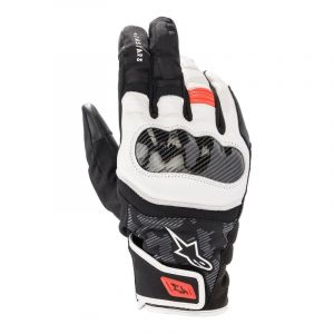 Alpinestars Gants cuir/textile SMX Z Drystar noir/blanc/rouge- M