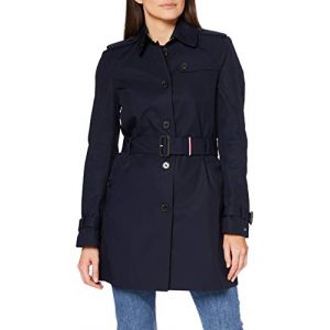 Image de Tommy Hilfiger Heritage Single Breasted Trench, Manteau Manteau Manches Longues Femme, Bleu (Midnight 403), L (Taille fabricant: L)