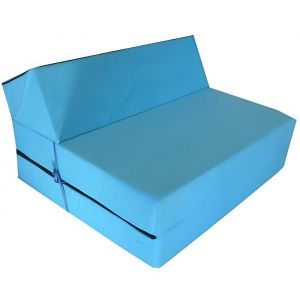 Matelas de jeunesse lit fauteuil futon pliable pliant choix des couleurs longueur 160 cm (Bleu)