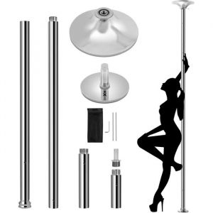 Yaheetech Barre De Pole Dance Statique/Rotative, Charge Maximale 227 Kg, Hauteur Réglable 216,5 Cm-275 Cm, Démontable, 45 Mm Ø, Pour Danse/Exercise/Fitness