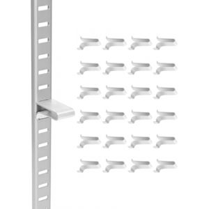 VEVOR Clips pour Cr&eacute;maill&egrave;re d'&Eacute;tag&egrave;re Lot de 40 Pinces de Support R&eacute;glables pour d'&Eacute;tag&egrave;res en M&eacute;tal Bois Verre, Clips en Acier pour Rails d'&Eacute;tag&egrave;res, Armoires, Biblioth&egrave;ques, Pr&eacute;sentoirs, Argent&eacute;