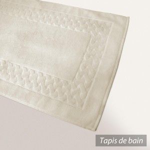 Linnea Tapis de bain 50x80 cm ROYAL CRESENT Blanc Cr&egrave;me 850 g/m2