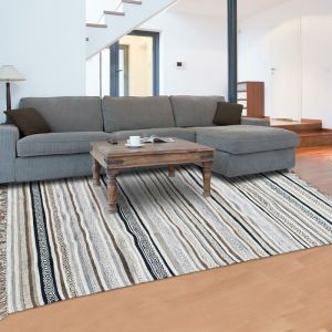 Unamourdetapis Tapis kilim 240x340 cm Rectangulaire KM LALALO Beige Salle &agrave; manger Tiss&eacute; &agrave; la main