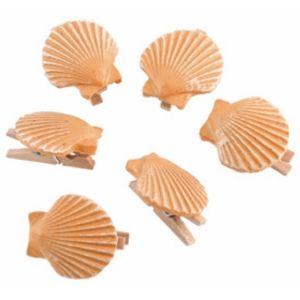 Ruedelafete Lot de 6 COQUILLAGES résine sur Pince 3cm