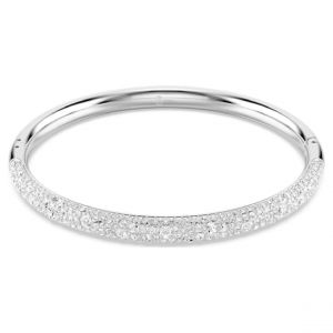Swarovski Bracelet-jonc Meteora, Pavé neige, Blanc, Métal rhodié