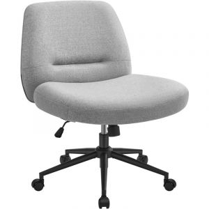 Chaise de bureau siège pivotant tissu coton-lin gris tourterelle